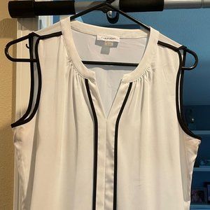 White Sleeveless Top - Calvin Klein